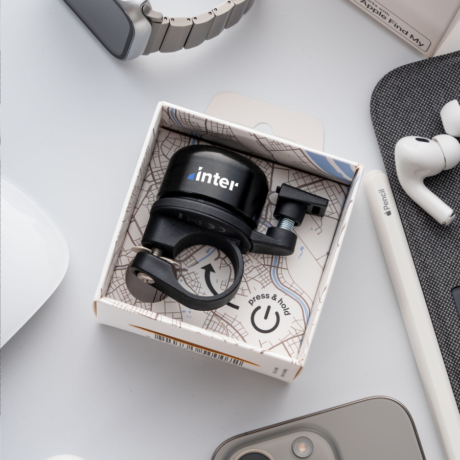 AirBell Pro Bicycle Bell with Integrated Tracker for Apple Find My Network