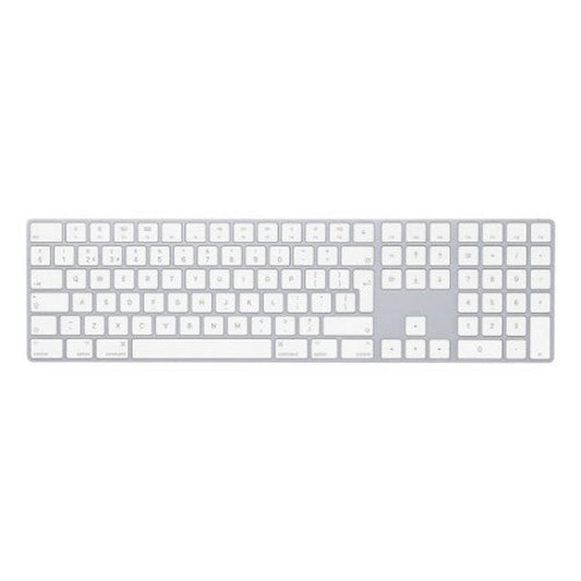 Apple Magic w/ Numeric Keypad keyboard Universal Bluetooth QWERTY UK English Silver, White - GKN Direct