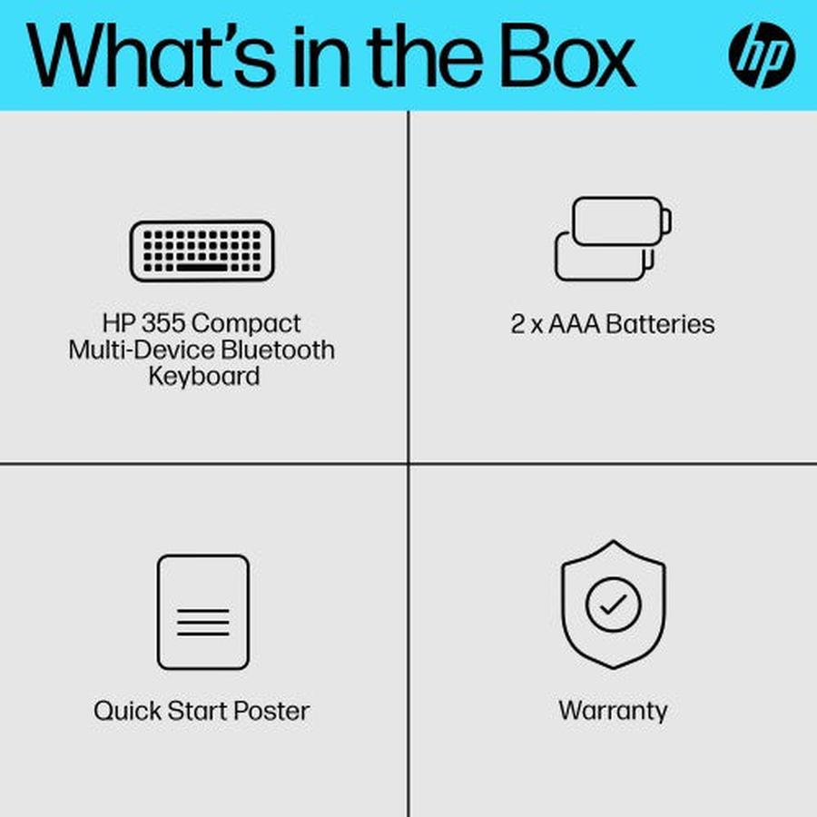 HP 355 Compact Multi-Device Bluetooth Keyboard - GKN Direct