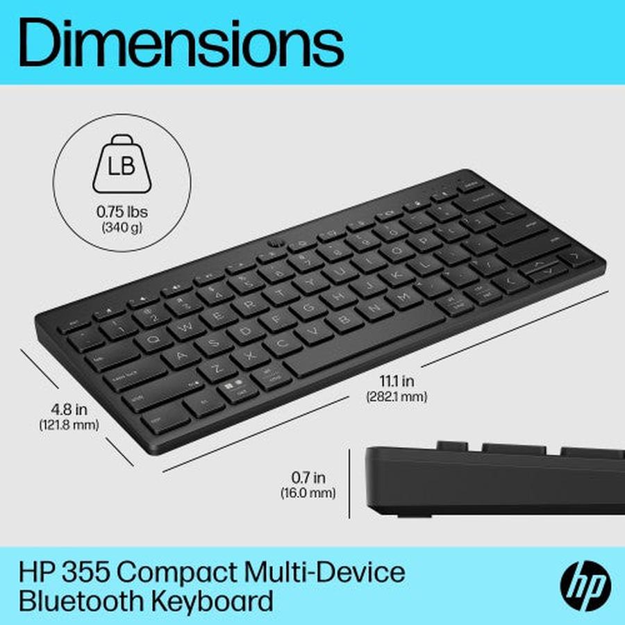 HP 355 Compact Multi-Device Bluetooth Keyboard - GKN Direct