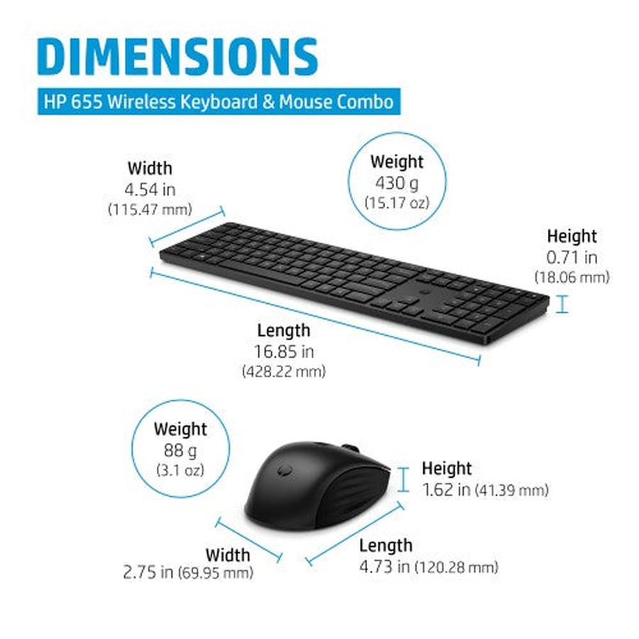 HP 655 Wireless Keyboard and Mouse Combo - GKN Direct