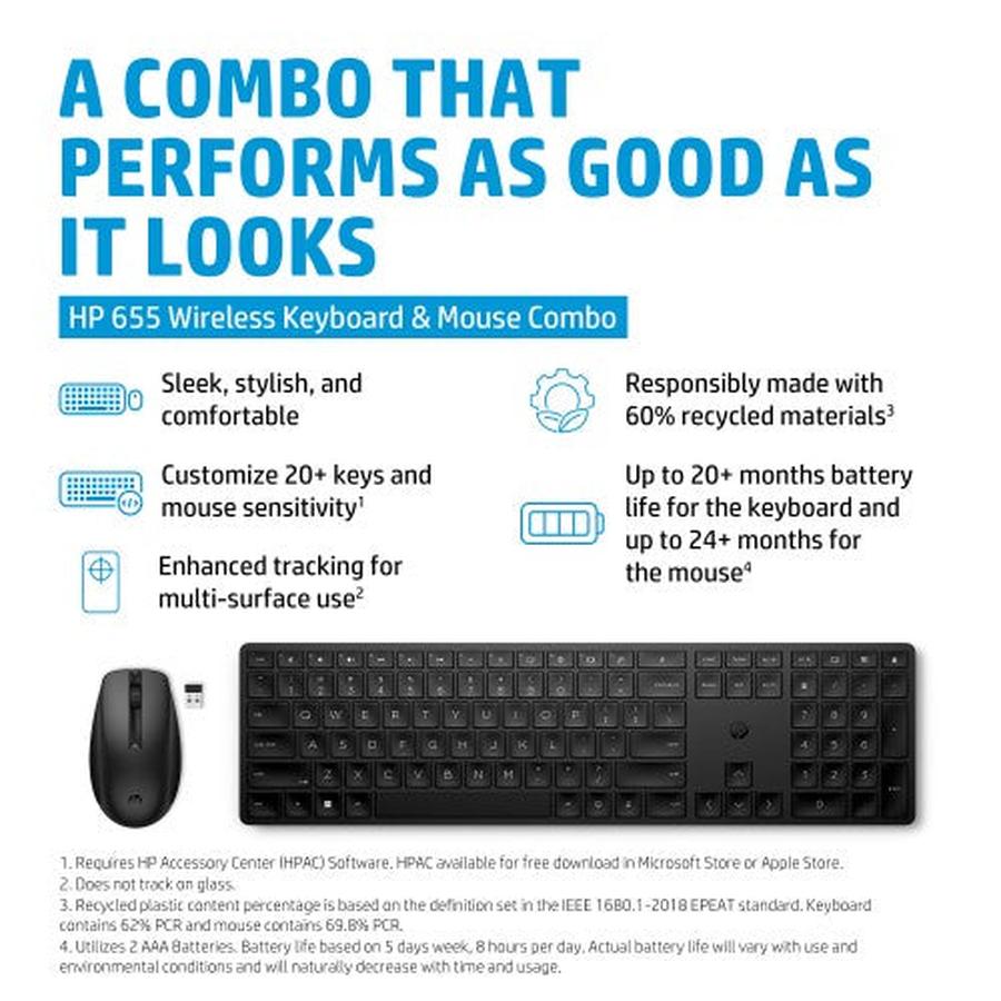 HP 655 Wireless Keyboard and Mouse Combo - GKN Direct