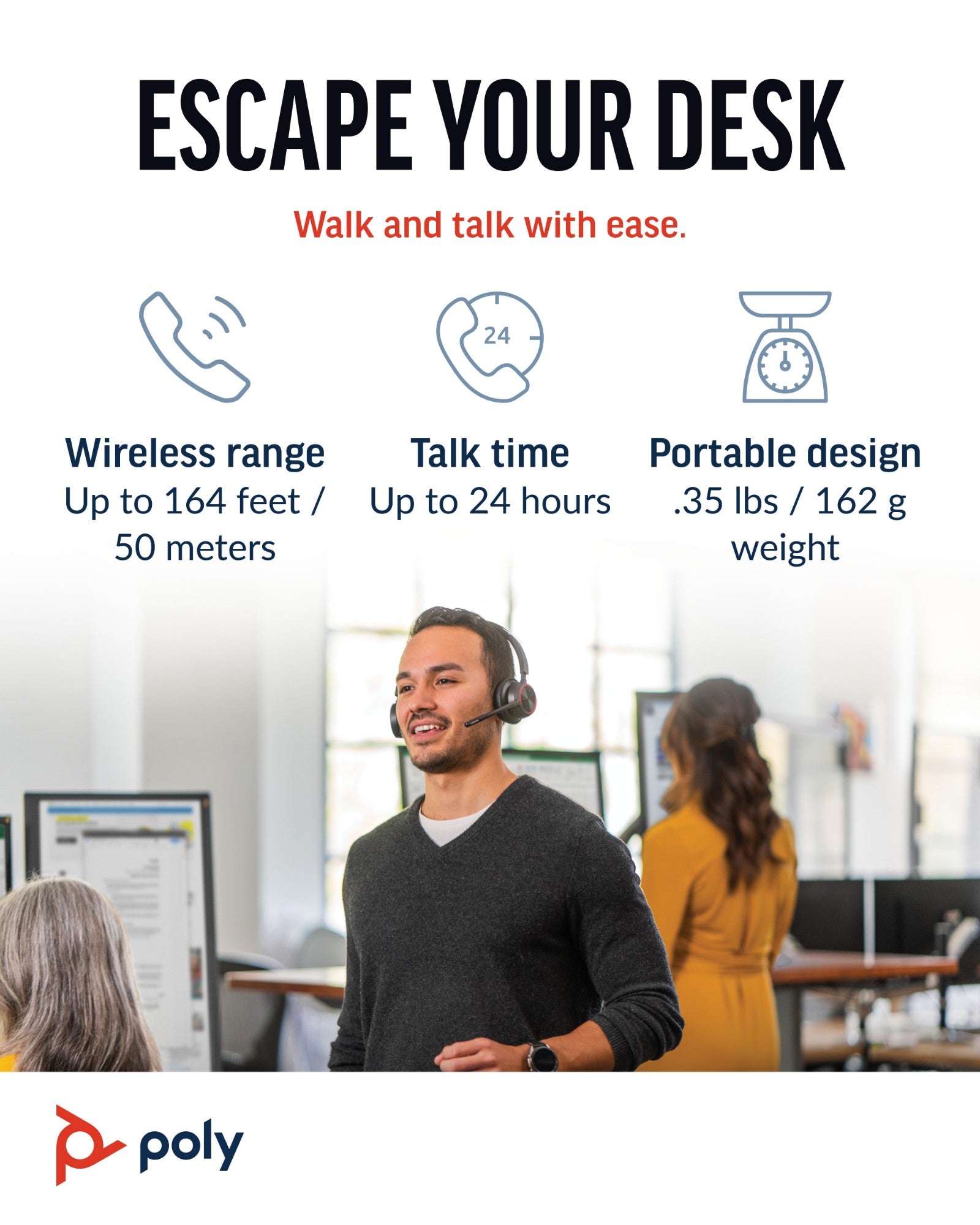 HP Poly Voyager 4320 UC Stereo + Charging Stand - GKN Direct