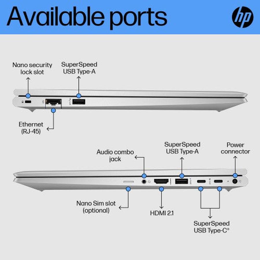 HP ProBook 450 G10 Intel® Core™ i5 i5-1334U Laptop 39.6 cm (15.6") Full HD 16 GB DDR4-SDRAM 256 GB SSD Wi-Fi 6E (802.11ax) Windows 11 Pro Silver - GKN Direct