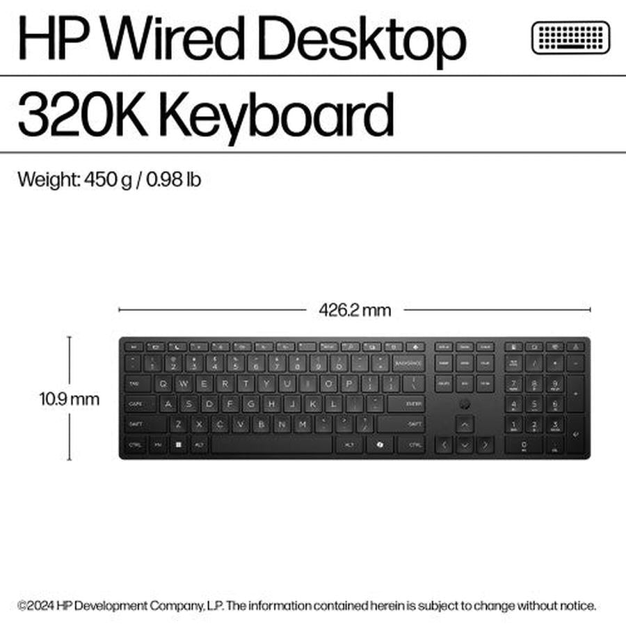 HP Wired Desktop 320K Keyboard - GKN Direct