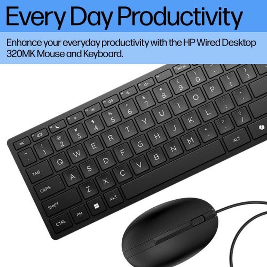 HP Wired Desktop 320MK Mouse and Keyboard - GKN Direct