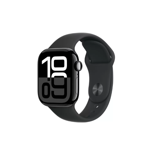 Apple Watch Series 10 GPS 42mm Jet Black Aluminium Case with Black Sport Band - M/L