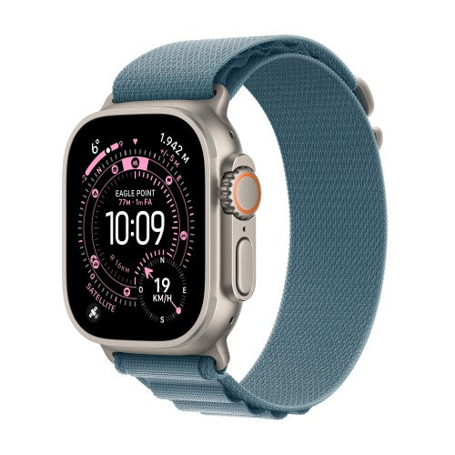 Apple Watch Ultra 3 GPS + Cellular 49mm Natural Titanium Case with Light Blue Alpine Loop - Large