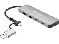 Thumbnail for USB-C/A to 2xUSB-A+2xUSB-C Hub Sandberg