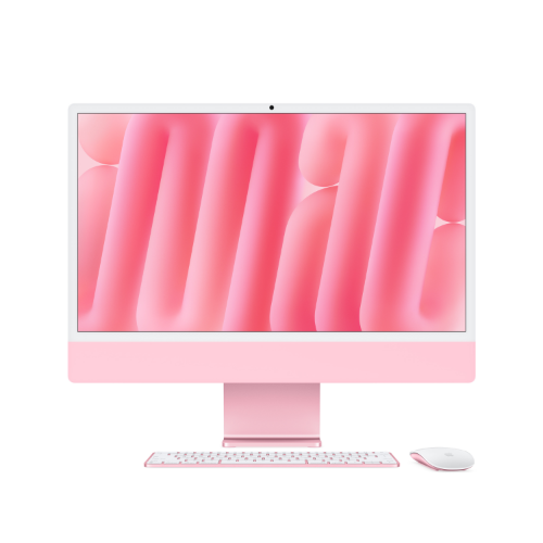 Apple iMac 24-inch with Retina 4.5K display: M4 chip with 10‑core CPU and 10‑core GPU, 16GB, 512GB SSD - Pink