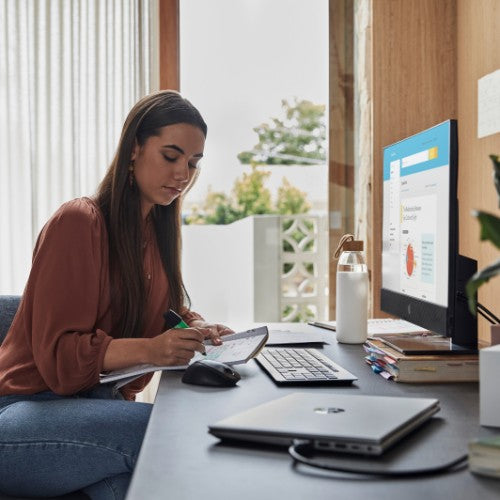 HP ProOne 440 G9 Intel® Core™ i5 i5-14500T 60.5 cm (23.8") 1920 x 1080 pixels All-in-One PC 8 GB DDR5-SDRAM 256 GB SSD Windows 11 Pro Wi-Fi 6E (802.11ax) Black